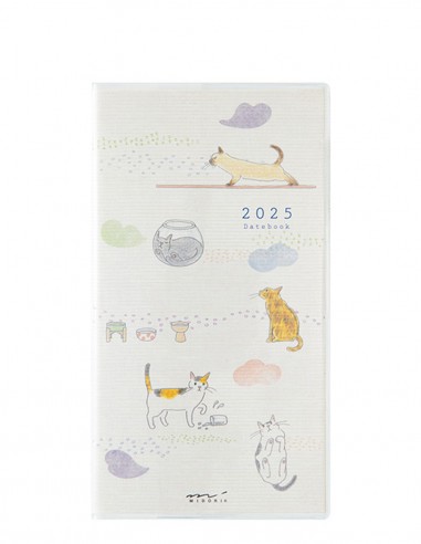 Agenda 2025 Pocket B6 Slim Mensual Gatos - Midori